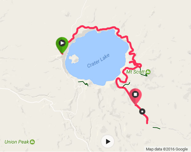 2016 Crater Lake Marathon Course Map - Chris-R.net
