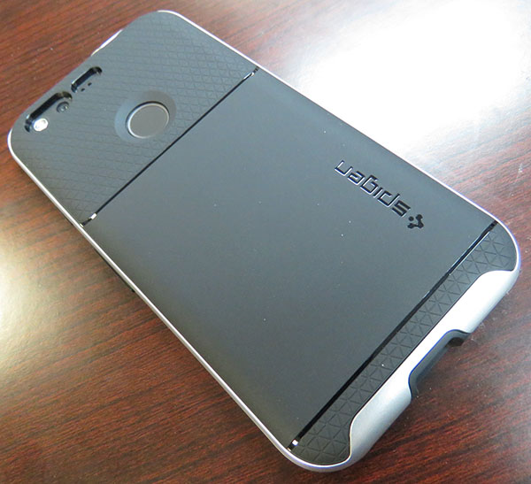 Spigen Neo Hybrid for Pixel review case box - Phone Installed - Back - Chris-R.net